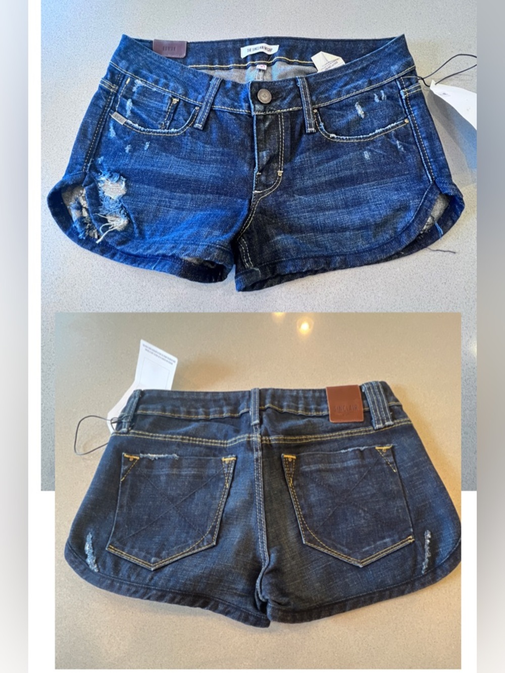 NWT Denim Distressed Women’s Shorts Dark Blue Sz 26